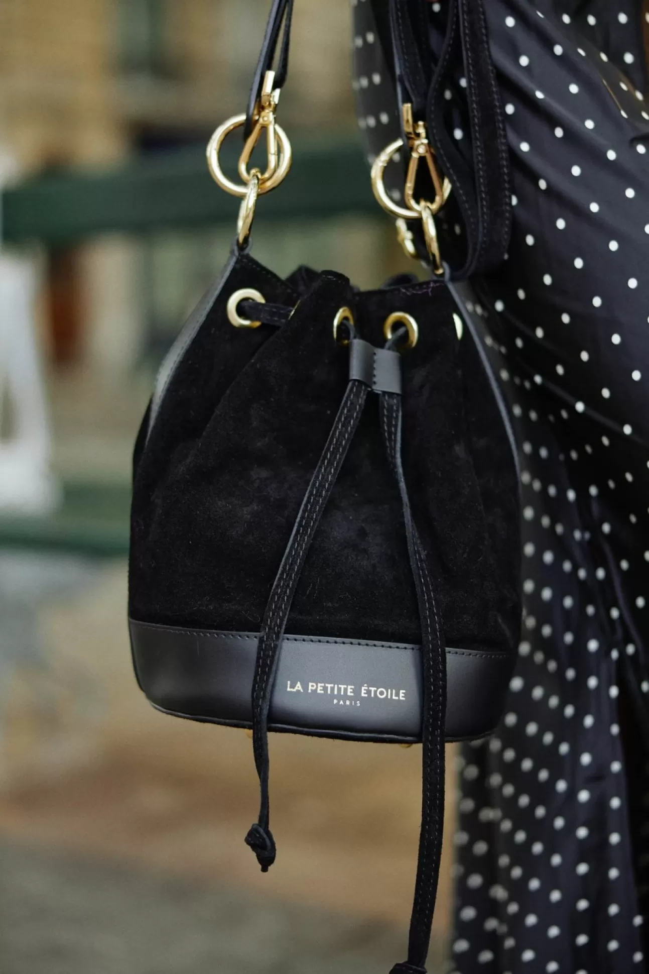 LA PETITE ÉTOILE Bucket Bag Wood Noir Cheap