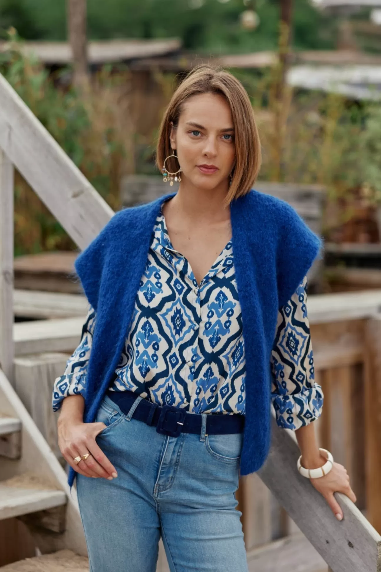 LA PETITE ÉTOILE Cardigan Sade Bleu Cheap