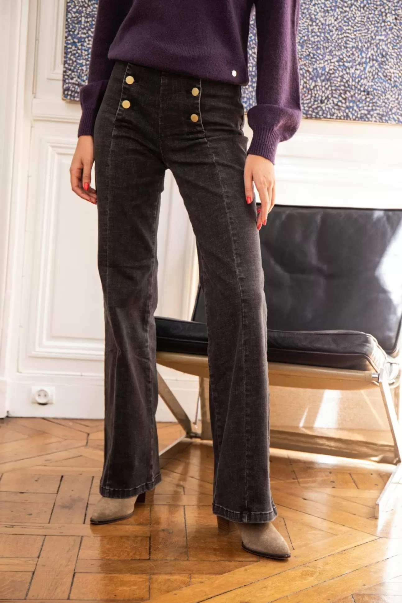 LA PETITE ÉTOILE Jeans Paula G Gris Flash Sale