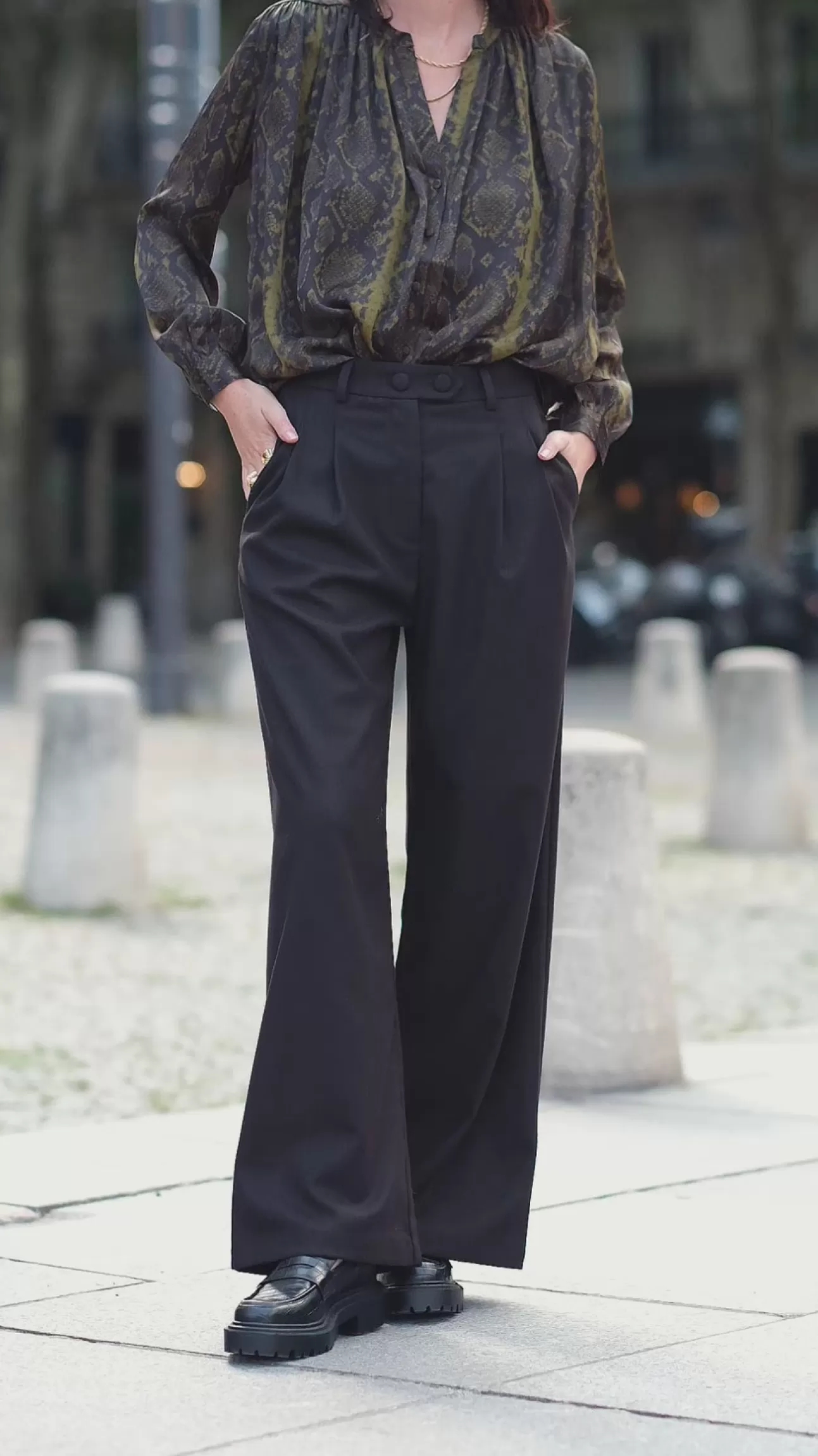 LA PETITE ÉTOILE Pantalon Zeline Noir Discount