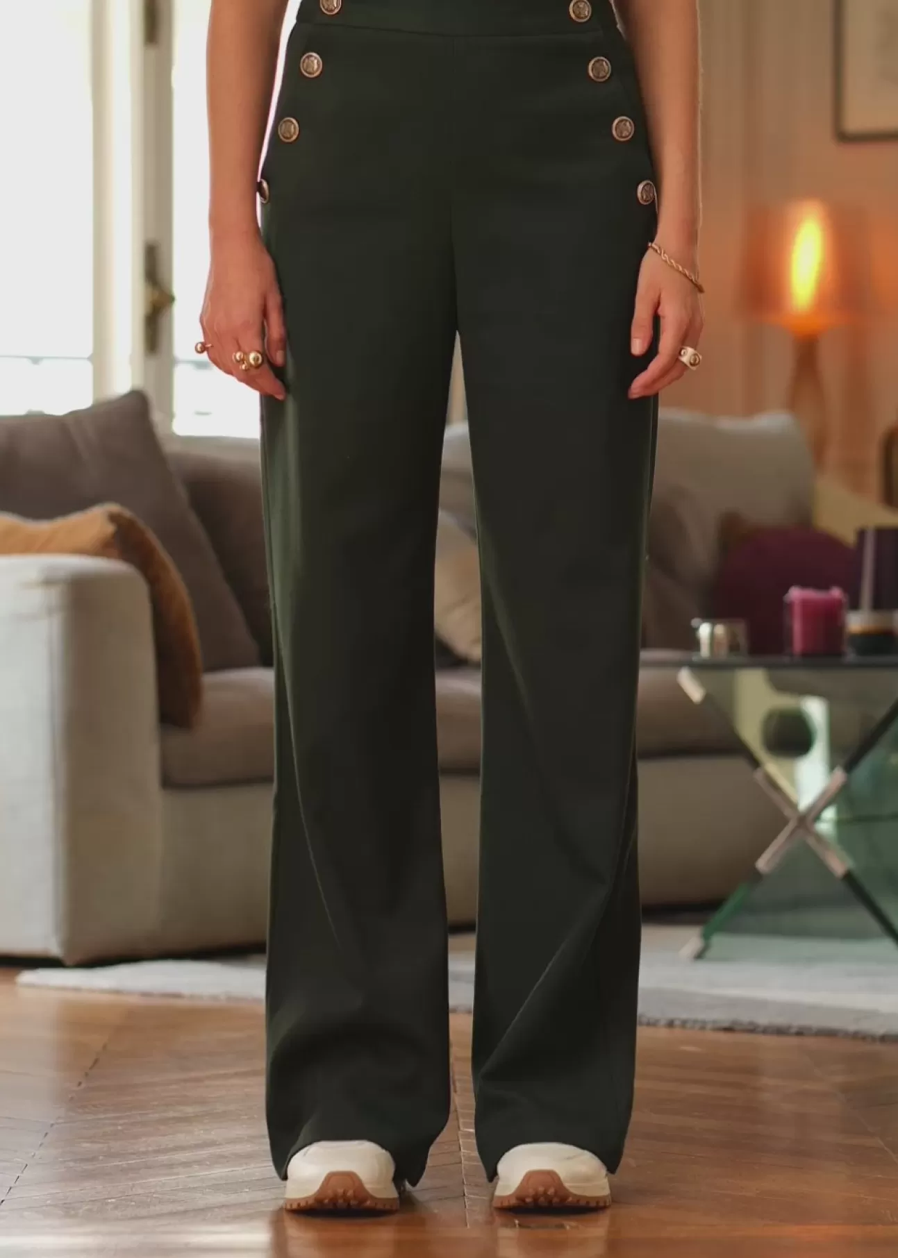 LA PETITE ÉTOILE Pants Cady Vert Clearance