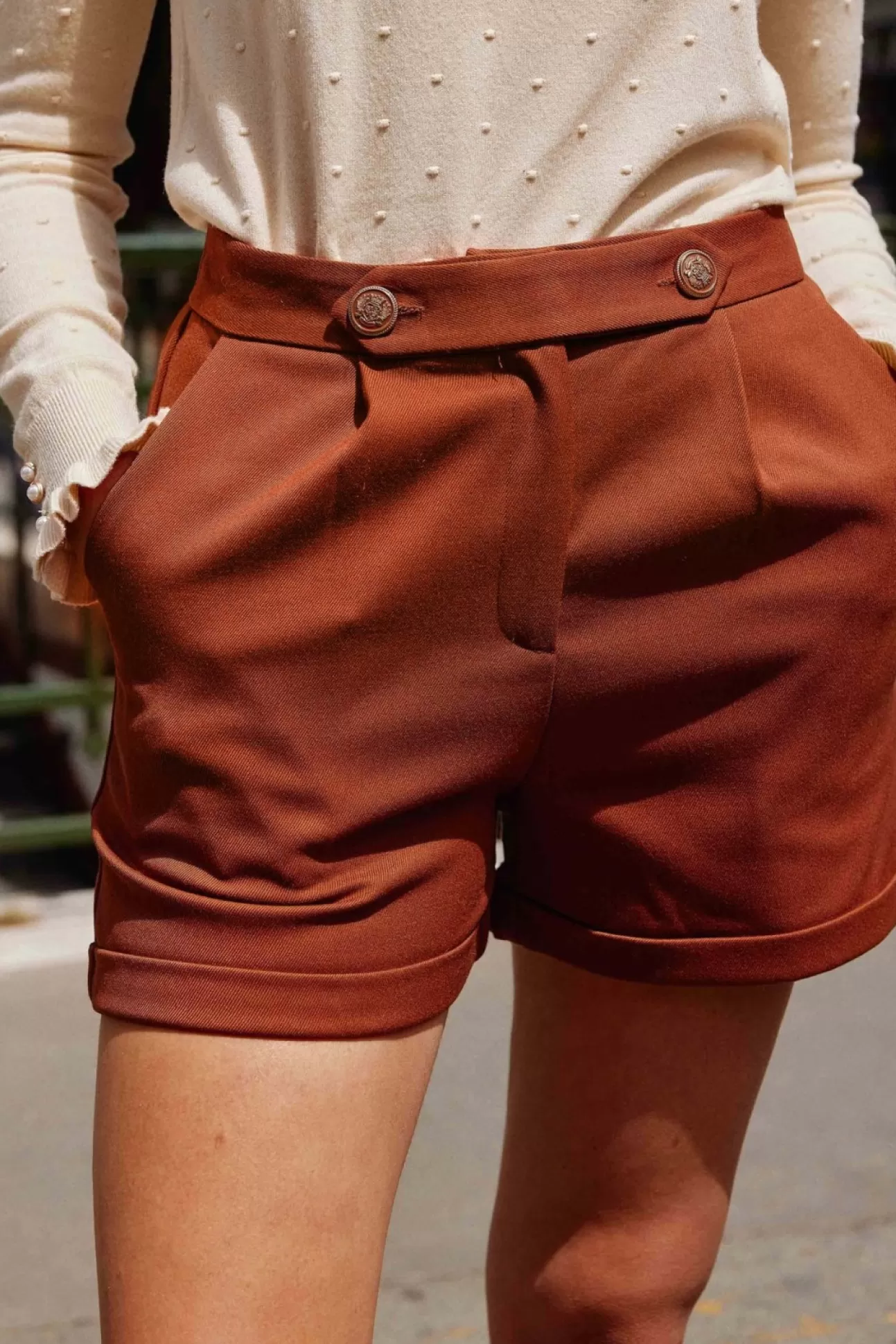 LA PETITE ÉTOILE Shorts Abeni Marron Best Sale