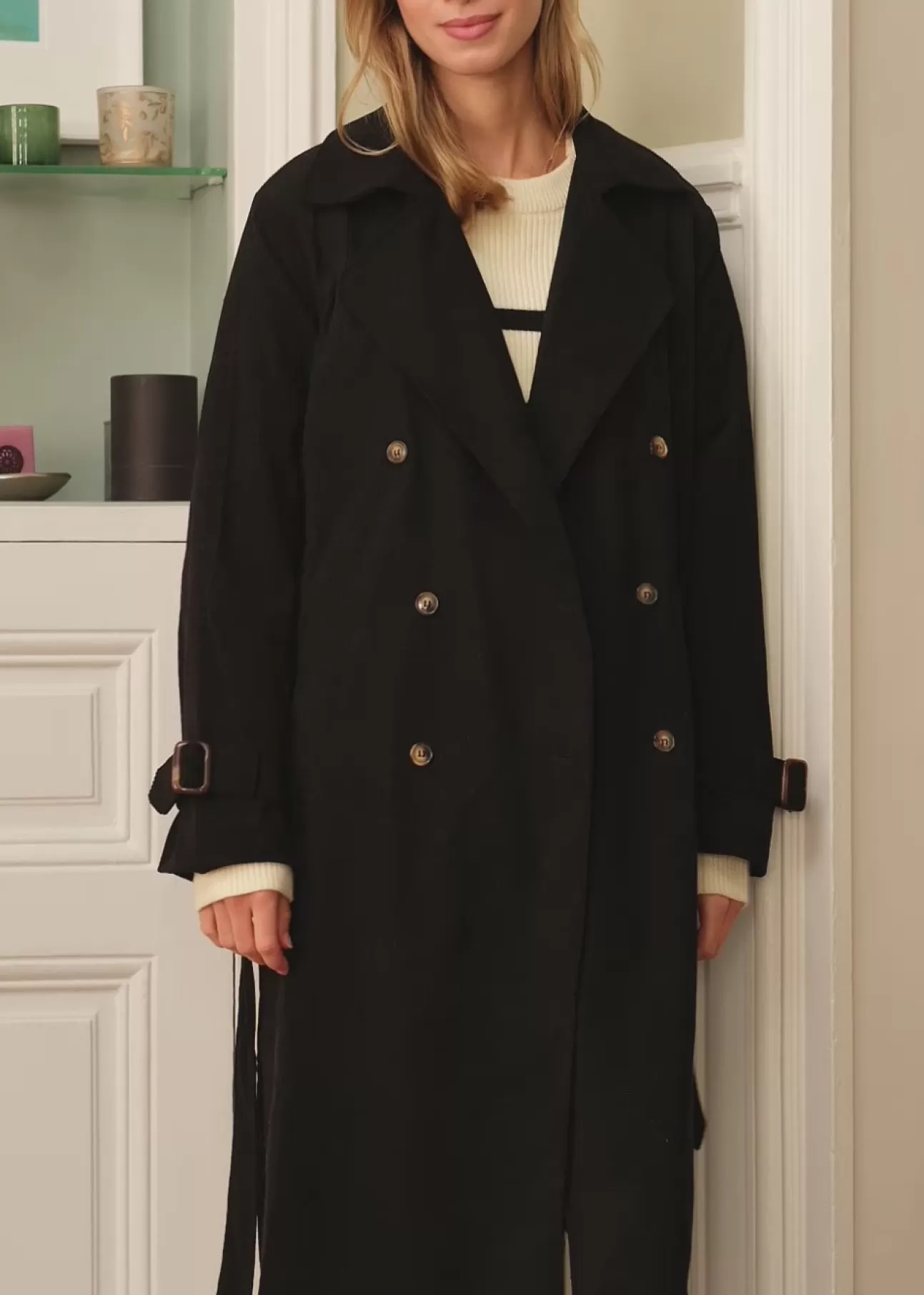 LA PETITE ÉTOILE Trench Eulalie Noir Best Sale